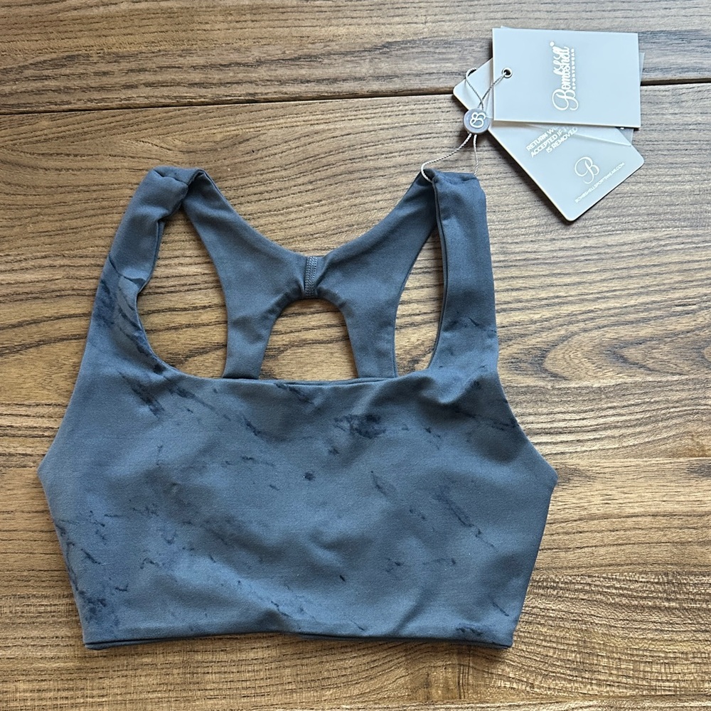Bombshell Sportswear Gray Marble Sports Bra (reversible)